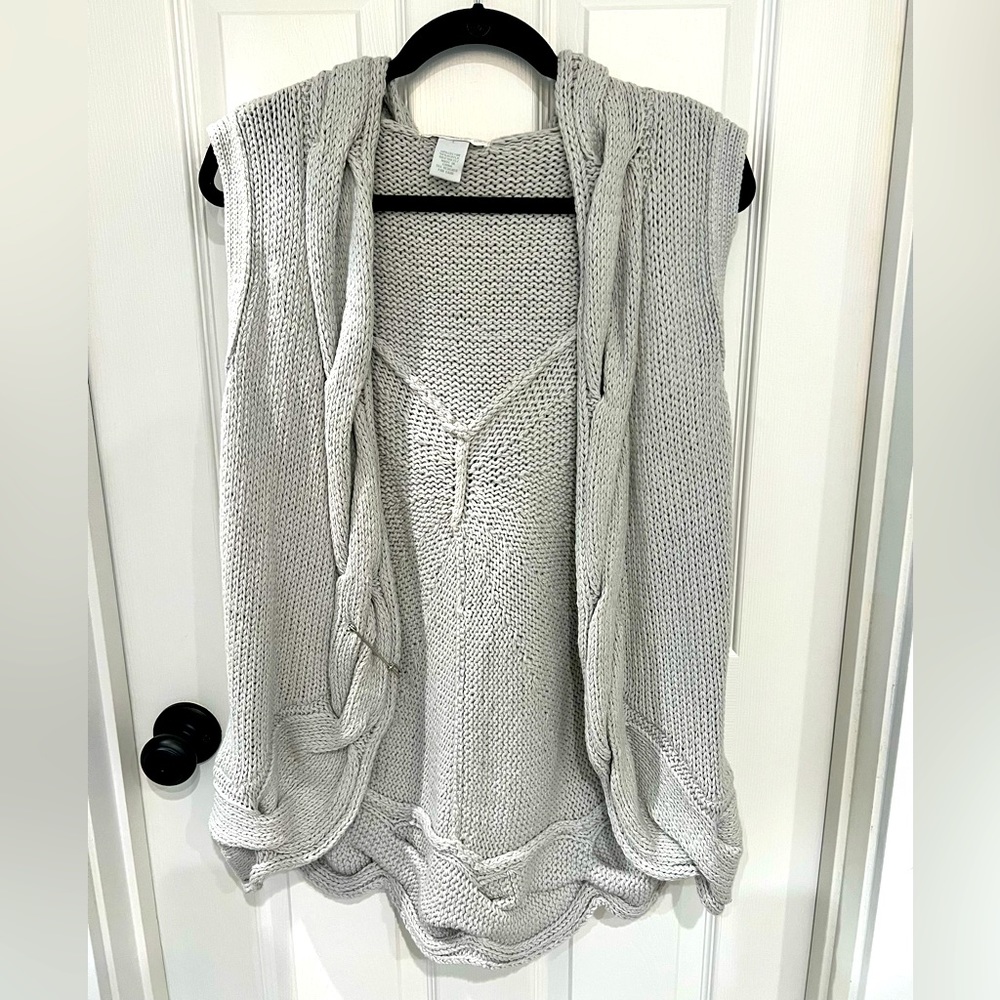 Light grey hooded vest Design History